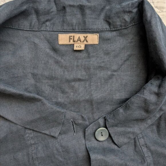 Flax Women`s 100% Linen Button Front Jacket Shirt Size 1G 18-20 XL - Picture 7 of 14